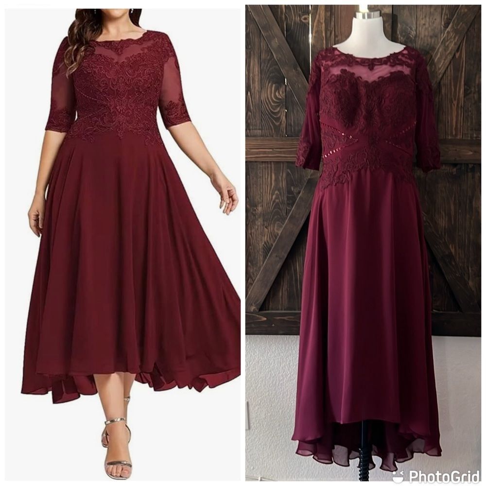 Mother of the Bride Dresses Half Sleeve Lace Appliques Prom Dress Wedding Guest